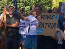 El 24 de enero pasado, antimineros irrumpieron en el acto de la Cámara de Proveedores Mineros de Uspallata y hubo una manifestación de la Uocra que apoyó la actividad en la zona. Foto: Gentileza