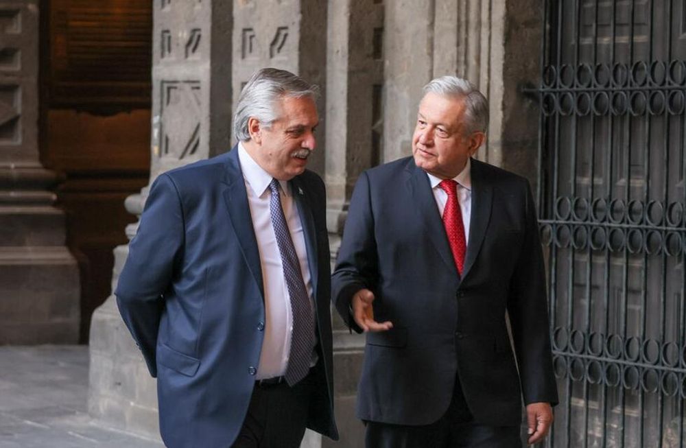El presidente Alberto Fernández con su par de México, Andrés Manuel López Obrador (Foto: Presidencia)