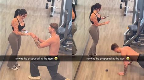 Le propuso casamiento en el gimnasio y lo festejó haciendo abdominales.