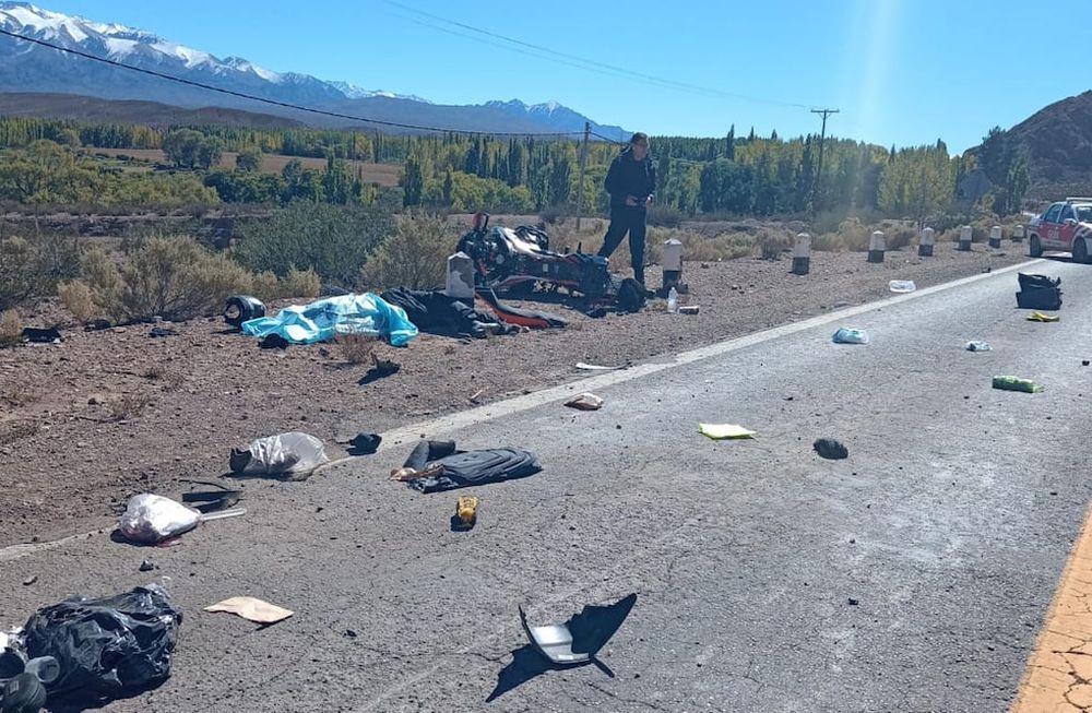 Un motociclista murió en un choque frontal sobre ruta 7 en Uspallata
