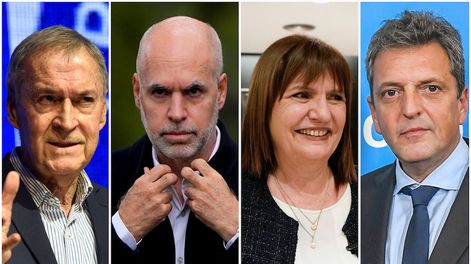 Los Andes | Elecciones 2023: Juan Schiaretti, Horacio Rodríguez Larreta, Patricia Bullrich y Sergio Massa, precandidatos a presidente de Argentina. (gentileza)