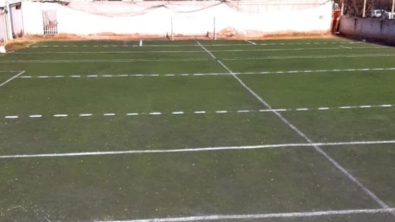 Algunas canchas de Mendoza ya están demarcadas a la espera de que se apruebe el protocolo. / gentileza