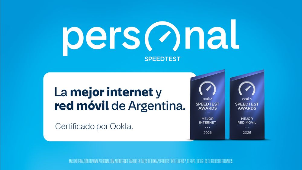 Ookla consideró a Personal como la que ofrece el “mejor internet y red móvil” de Argentina. 