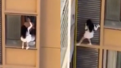 Viral en Ryad: una mujer huyó por la cornisa al llegar la esposa de su amante.