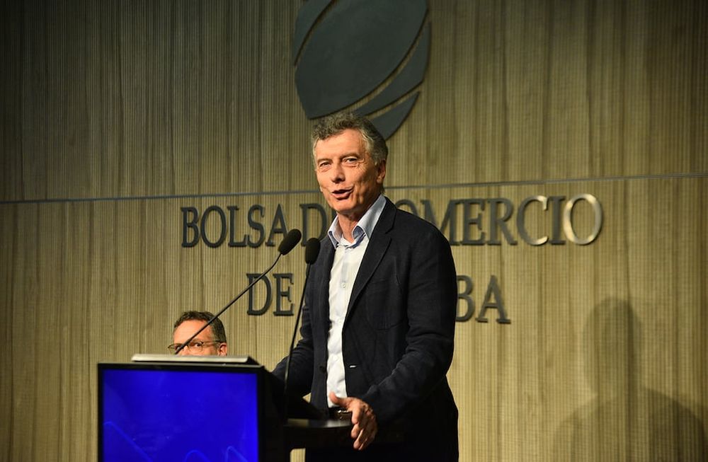 Mauricio Macri invitado en la Bolsa de comercio de Córdoba. Foto: Pedro Castillo / La Voz