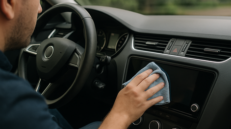 Un sencillo truco para limpiar la pantalla de tu auto y que brille como nueva
