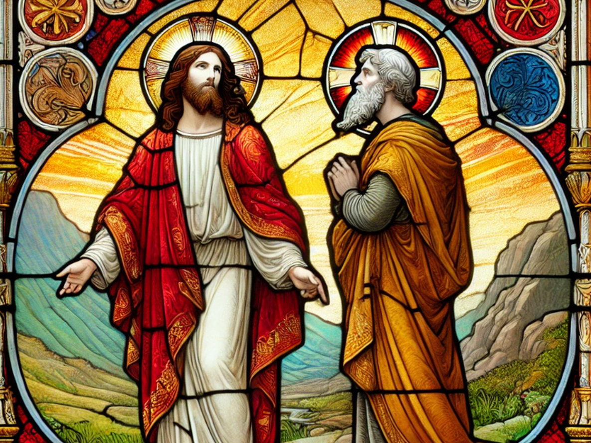 El Evangelio de hoy narra que Jesús le dijo a sus discípulos: No crean que he venido a abolir la ley o los profetas; sino a darles plenitud. Imagen creada con IA.