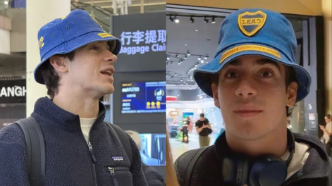 Piluso Xeneize en el aeropuerto de China: el amuleto de Franco Colapinto para su debut en el Sprint