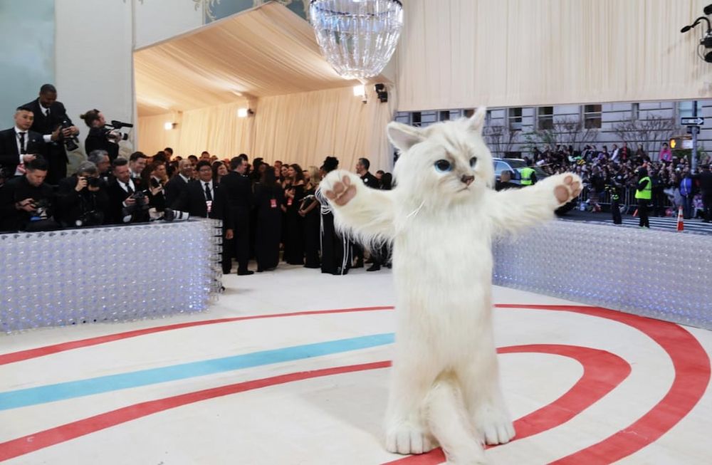 New York (United States), 01/05/2023.- US Actor Anne Hathaway (L) US actor Jared Leto (C) and Mexican-American actor Salma Hayek (R) arrive on the carpet for the 2023 Met Gala, the annual benefit for the Metropolitan Museum of Arts Costume Institute, in New York, New York, USA, 01 May 2023. The theme of this years event is the Met Costume Institutes exhibition, Karl Lagerfeld: A Line of Beauty. (Estados Unidos, Nueva York) EFE/EPA/JUSTIN LANE