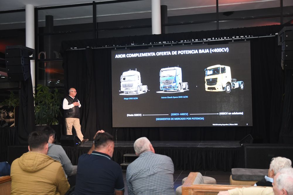 El lanzamiento del nuevo Axor convocó a una gran cantidad de clientes, transportistas y amigos de la marca en una tarde distendida y de camaradería.