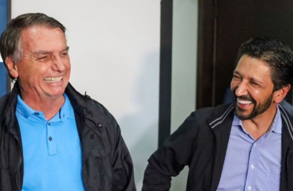 Jair Bolsonaro y su candidato a la reelección en San Pablo, Ricardo Nunes.