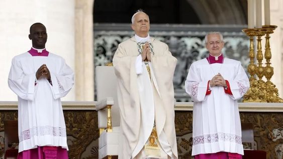 El papa León XIV durante la misa de inicio de pontificado.&nbsp;