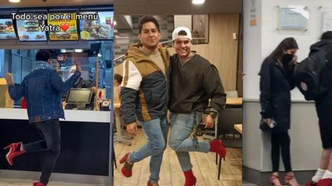 Jóvenes causan furor en TikTok por usar tacones rojos para canjear menú gratis de McDonald’s. / Foto: Gentileza