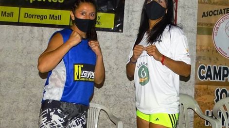 Los Andes | Arena y Quintero, la púgil de Guaymallén y la Sanrafaelina finalmente estarán frente a frente, será esta noche luego de las 22, en la sede social del Club Huracán Las Heras. / Gentileza.