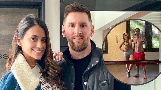 Lio Messi y Antonela entrenan en sus vacaciones. Lio Messi y Antonela entrenan en sus vacaciones.