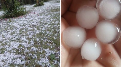 Una fuerte tormenta de granizo afectó varios distritos de Rivadavia. Foto gentileza Amanecer Rivadavia.
