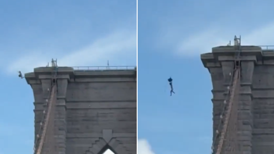 Conmoción en Nueva York: un hombre se arrojó desnudo desde el puente de Brooklyn y sobrevivió de milagro