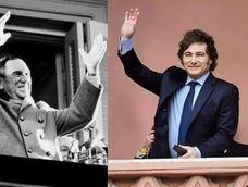 Juan Domingo Perón y Javier Milei
