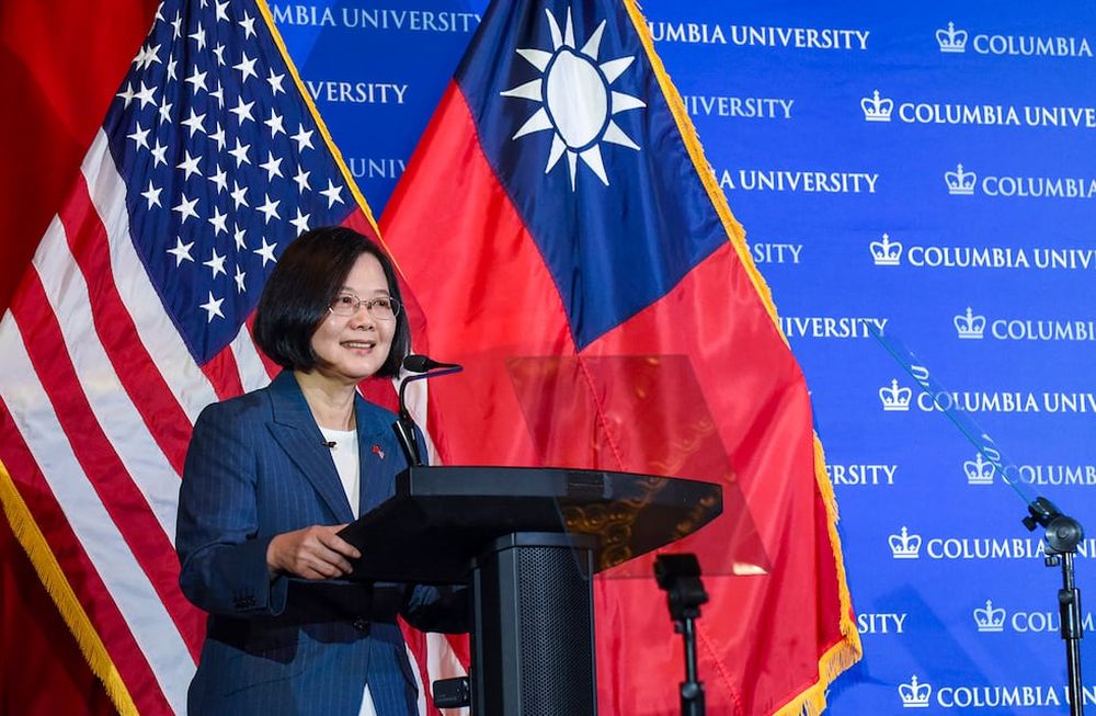 Tsai Ing-wen, presidente de Taiwán, durante su visita en 2019 a una universidad estadounidense.