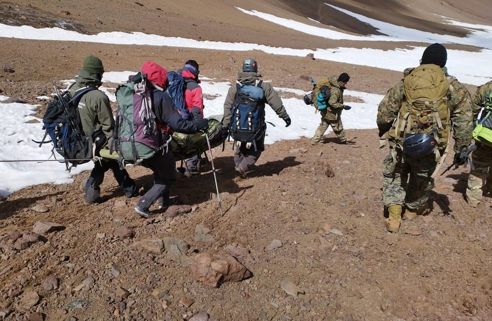 Una turista que sufría de hipertemia tuvo que ser rescatada. Foto: Prensa Seguridad de Mendoza