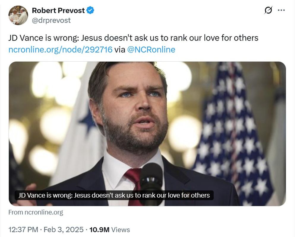 Prevost dejó críticas explícitas a políticas del vicepresidente JD Vance y del presidente Donald Trump a los inmigrantes.