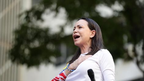 Seguidores de la líder antichavista María Corina Machado se concentraron este jueves en Caracas (Venezuela). Foto: EFE/ Miguel Gutiérrez