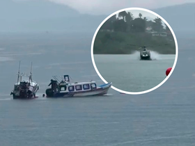 Siete personas sobrevivieron a la caída de un helicóptero en el lago de Atitlán, Guatemala.
