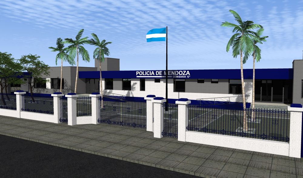 Comenzó la demolición de un histórico edificio en San Martín para construir un nuevo complejo policial. Vista del proyecto. 