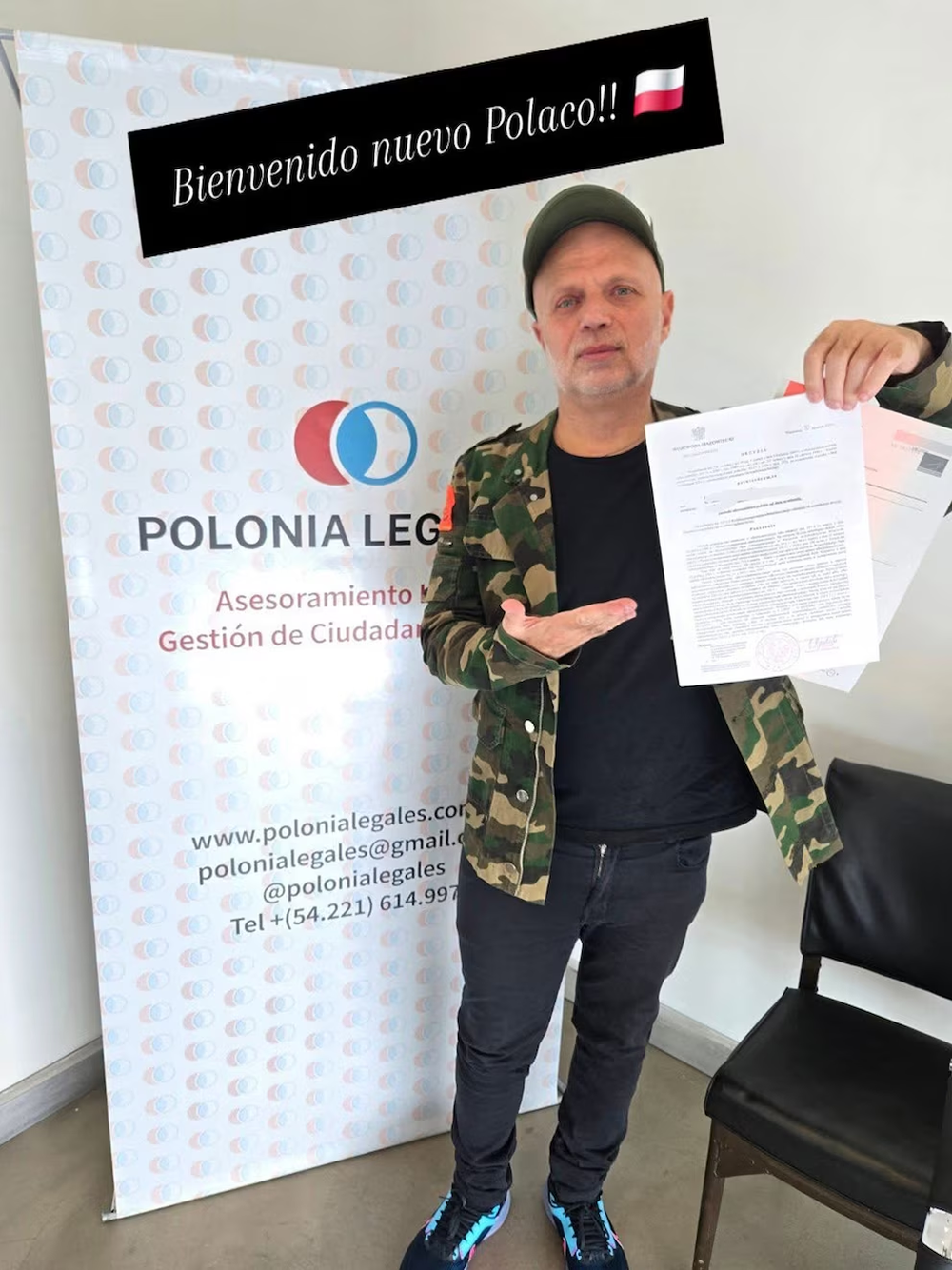 Sebastián Wainraich también recibió la ciudadanía polaca.