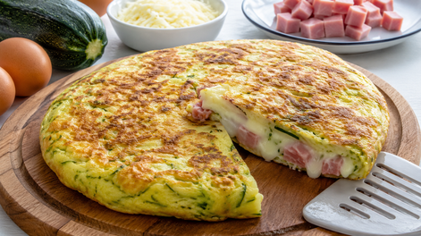 zucchini, mozzarella y jamon: con una sola sarten prepara un almuerzo espectacular