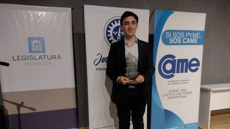 Mariano Nicolás Scalco obtuvo el premio como el Joven Empresario Mendocino 2022.