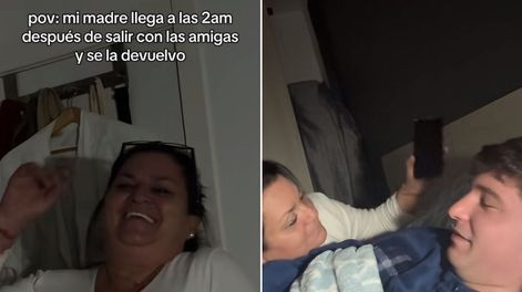 Su madre salió con sus amigas y volvió a la madrugada, su hijo la esperó despierta para retarla.&nbsp;