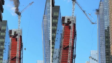 Una grúa colapsó en pleno centro de Nueva York: al menos seis personas heridas. Foto: captura.