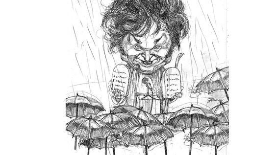 Presidente Javier Milei. Ilustración: Gabriel Fernández.