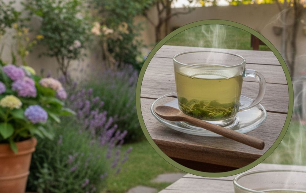 té verde jardín
