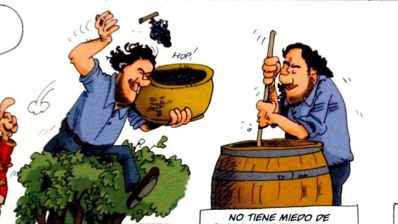 Enólogos locales en viñetas francesas