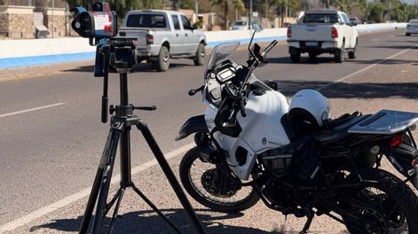 Operativo vial donde se realizaron multas por velocidad con radares. Gentileza Ministerio de Seguridad.&nbsp;