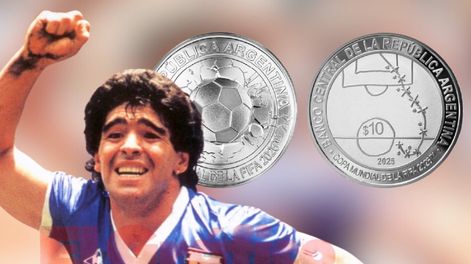 El BCRA lanza una moneda para el Mundial 2026 con el gol de Maradona a los ingleses: cuesta $253.000 y habrá a disposición 2.500 ejemplares.&nbsp;