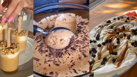 Tres recetas virales para hacer helado casero con pocos ingredientes.