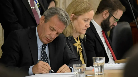 Dante Vega y María Gloria André, los fiscales del juicio al exjuez Walter Bento. Foto: Orlando Pelichotti