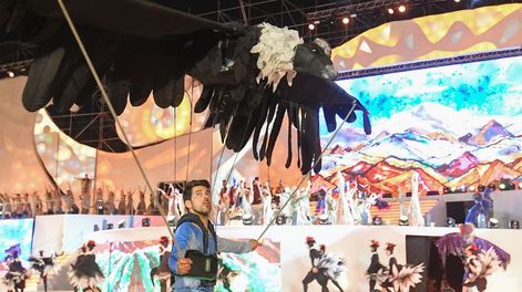 Los Andes | Tras el ajuste en algunos departamentos, Cultura buscará una Vendimia austera pero está asegurada. Ensayo del acto central de la Vendimia pasada.Foto: Marcelo Rolland / Los Andes