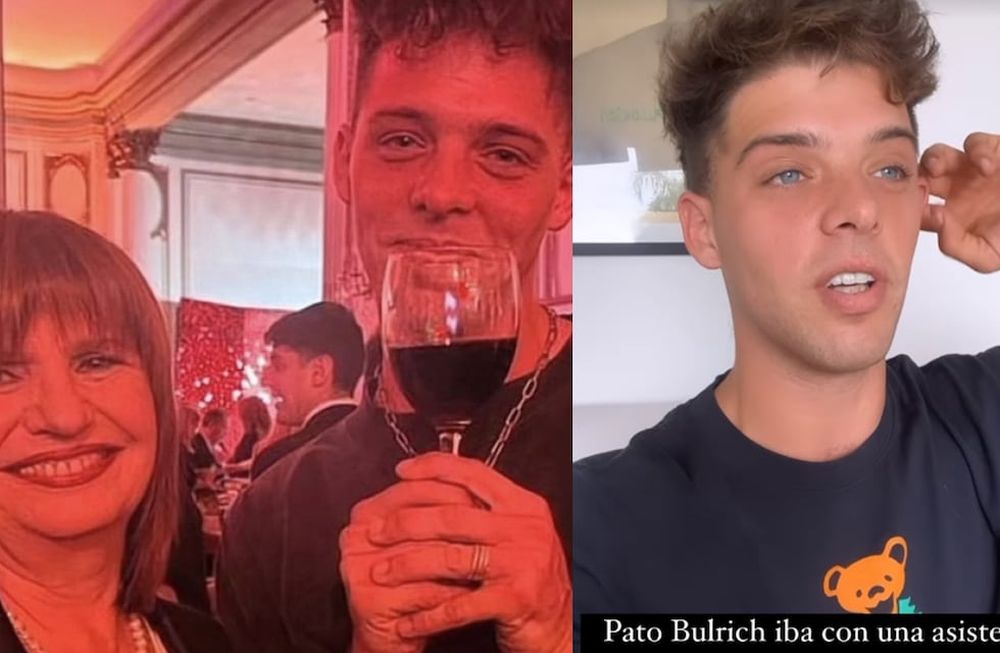 La foto de la discordia de Santi Maratea y Patricia Bullrich (Izquierda). El descargo que Maratea realizó en su Instagram @santimaratea (derecha).