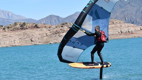El dique Potrerillos y el deporte. / Foto: Gentileza