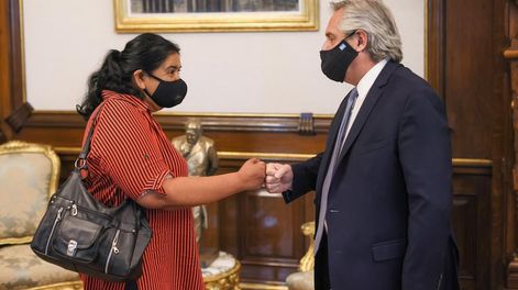 La mandataria social se reunió con Alberto Fernández.