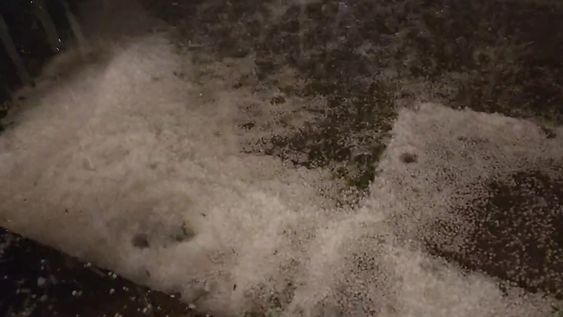 Abundante caída de agua y granizo en varios sectores de la provincia. Foto: Lunlunta