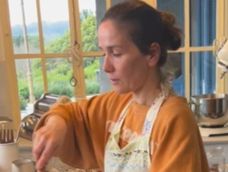 Natalia Oreiro en su cocina.