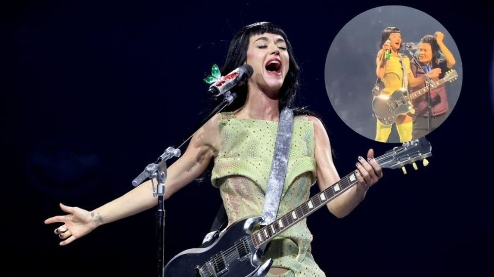 Gran susto de Katy Perry tras ser agarrada durante su show.