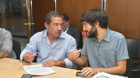 El secretario general de Empleados Judiciales, Ricardo Babillon, en reunión de paritarias. Archivo