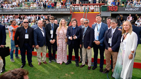 El Presidente Javier Milei en la final del Abierto Argentino de Polo de Palermo.
