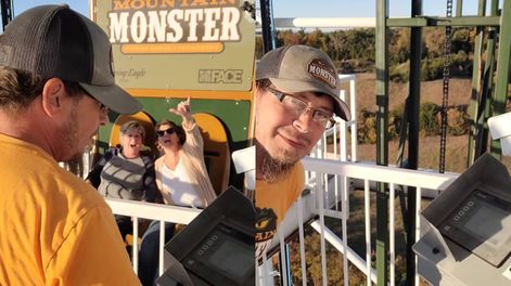 El operario que es furor por sus bromas antes de la caída libre en un juego